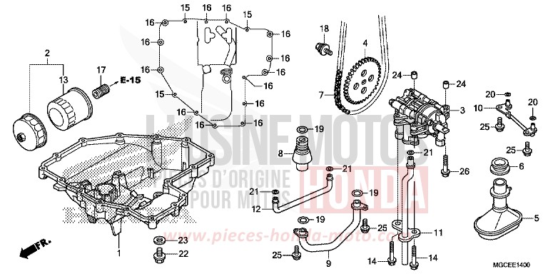 OIL PAN/OIL PUMP for CB1100 ABS GRAPHITE BLACK (NHB01) from 2014